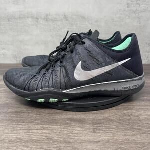 Nike Free TR 6 Womens 8.5 Running Shoes Black Green 849805-001